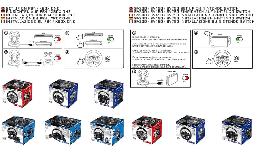 SUBSONIC Superdrive - SV250 Steering wheel with pedals and gearshift paddles racing wheel for nintendo Switch 2 - Switch - Ps4 - xbox Seie X/S, Xbox One - PC