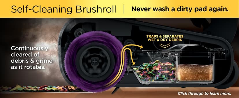 Shark Steam Pickup Lightweight 3-in-1 Steam Mop Cleaner Picks Up Debris, Deep Scrubs & Steam Sanitizes - All At Once for Home with Sealed Hard Floors like Hardwood, Tile & Laminate, SD201