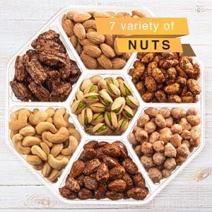 Nuts Gift Basket - Assortment of Sweet & Roasted Salted Gourmet Nuts - Assorted Food Gift Box for Birthday, Family, Sympathy, Men & Women.