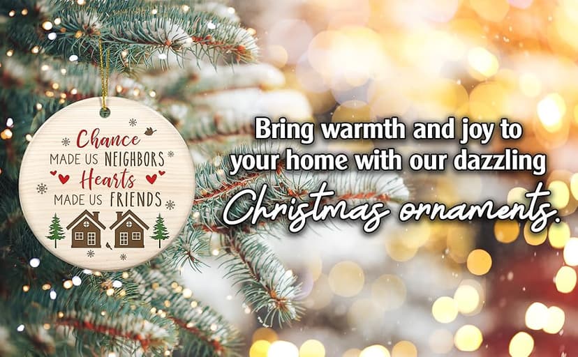Christmas Thank You Gifts for Neighbors - Ceramic Christmas Ornaments 2025 for Tree Decorations - Funny Gifts for Neighbors Friends BFF Bestie Friendship Women Men, Neighbor Ornaments
