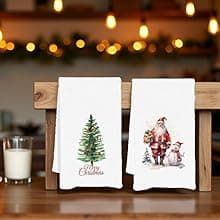 Christmas Cake Kitchen Dish Towels, Baking Christmas Tree Hand Towels Decorative for Farmhouse Kitchen Table, Cute Xmas Trees Gifts for Women Girls for Mom Hostess 16x24