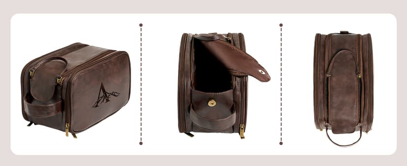 Janhavi Personalized Toiletry Bag for Men, Gifts for Boyfriend, Toiletry Bag For Shower Caddy,Personalized Initials & Mountain, Mens Toiletry Travel Bag, Travel Essentials for Men (Brown J)