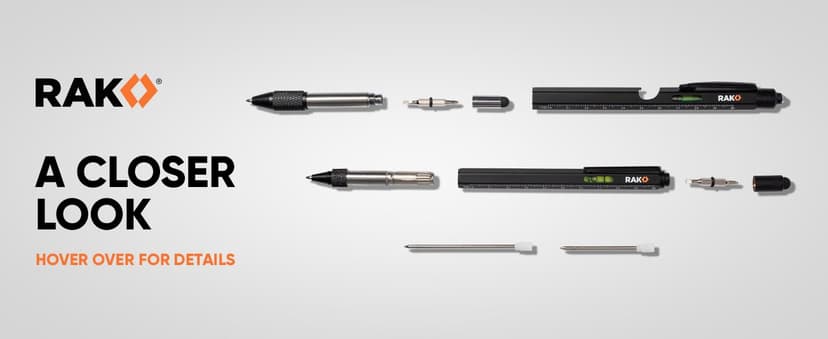 RAK Multitool Pen - Multi-Tool Pens, LED Light, Flathead, Phillips Screwdrivers, Level, Ruler, Bottle Opener, and Stylus. Cool Gadgets Gifts for Men, Dad, EDC Pen Tool, Gift-Ready Box, Pack of 2