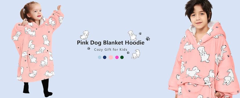 KFUBUO Wearable Blanket Hoodie for Kids Sherpa Patterns Oversized Sweatshirt Blanket With Pocket 6-10 Year Old Girl Boy Birthday Gifts Cat