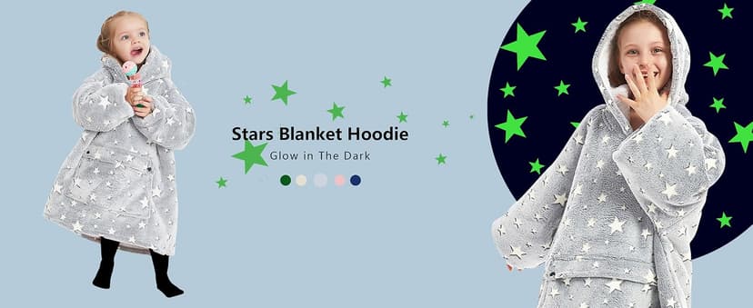 KFUBUO Wearable Blanket Hoodie for Kids Sherpa Patterns Oversized Sweatshirt Blanket With Pocket 6-10 Year Old Girl Boy Birthday Gifts Cat