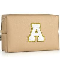 TOPEAST Gifts for Friends Female Mom, Cute Makeup Bag Small Pink Cosmetic Bag Travel Toiletry Bag, Personalized Birthday Gift for Women Girl, Preppy Travel Stuff for Girls (Pink C)