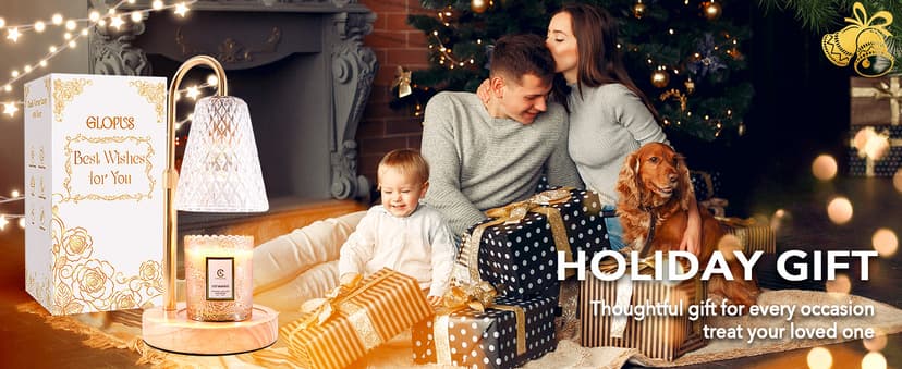 Candle Warmer Lamp with Timer, Stocking Stuffers for Women, Mom Gifts for Women Mom Christmas, Adjustable Height Candle Warmer, Dimmable, Home Decor, Wax Warmer Lamp for Jar Candles with 2 Bulbs