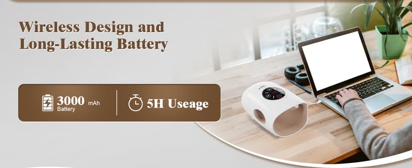 Hand Massager, 9 Modes 9 Intensities Hand Massage, Cordless Hand Massager for Arthritis and Carpal Tunnel, Gift for Christmas Men Women Parents Relaxation at Office,White