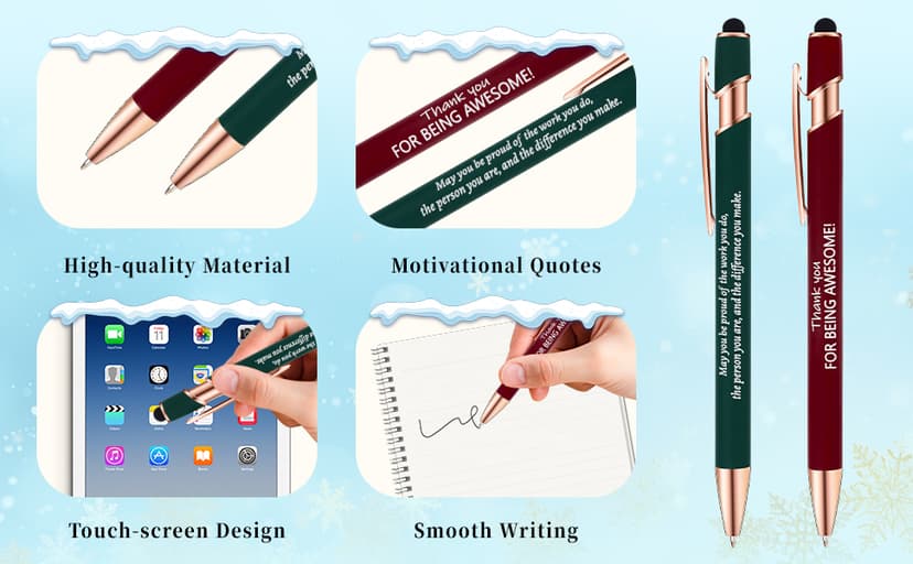 CZWZ 30 Pack Christmas Employee Appreciation Gifts Set, Thank You Pens with Appreciation Cards, Inspirational Ballpoint Pens for Staff Recognition Coworkers Teachers Christmas Thank You Gifts