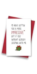 Funny Christmas Cards with Envelopes, Naughty Christmas Gifts for Boyfriend Husband Men, Unique Christmas Gift ideas for Him, Cute Merry Christmas Card Gifts from Wife Girlfriend