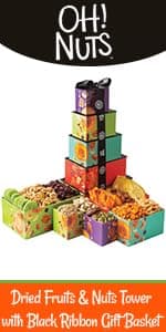 Oh! Nuts Dried Fruits and Nuts Gift Basket - Premium, Healthy Assortment of Nuts & Dried Fruits, Grown and Traditionally Crafted in the USA, Sealed Fresh in Individual Packs (Green box)