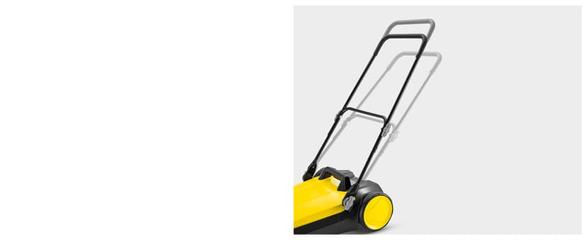 Kärcher Walk Behind Outdoor Push Sweeper S 4 Twin for Workshops, Warehouses or Garages - 5X Faster Than a Push Broom, 5.25 Gallon Capacity, 26.8" Sweeping Width