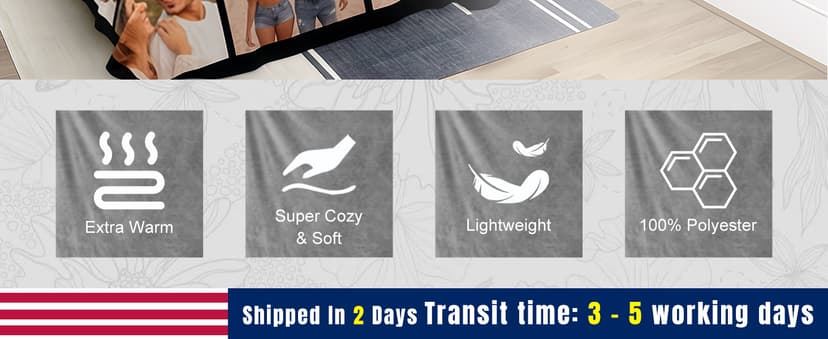 Custom Blanket with Picture Text, Personalized Blanket with Pthotos, Customized Birthday Blanket for Women Christmas Day Gifts Adult Dad Mom Husband Boyfriend Wife