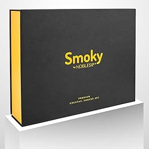Whiskey Bourbon Smoker Kit 𝗣𝗥𝗘𝗠𝗜𝗨𝗠 Smoky bar Set. Natural American Solid Oak Smoker. A Great Home bar Gift, Easily Make The Legendary Smoked Cocktails and Old fashioneds at Home.