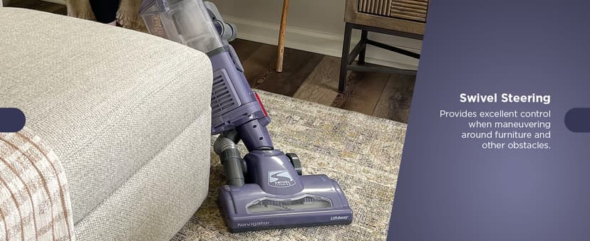 Shark NV352 Navigator Lift Away Upright Vacuum, Hepa Filter, Anti-Allergen Technology, Swivel Steering, Ideal for Carpet, Stairs, & Bare Floors, with Wide Upholstery & Crevice Tools, Lavender