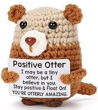Birthday Gifts for Women Men - Happy Birthday to My Otter Half, Handmade Crochet Otter for Wife Husband Fiance, Cute Hand-Held Card for Him Her Boyfriend Girlfriend Lover