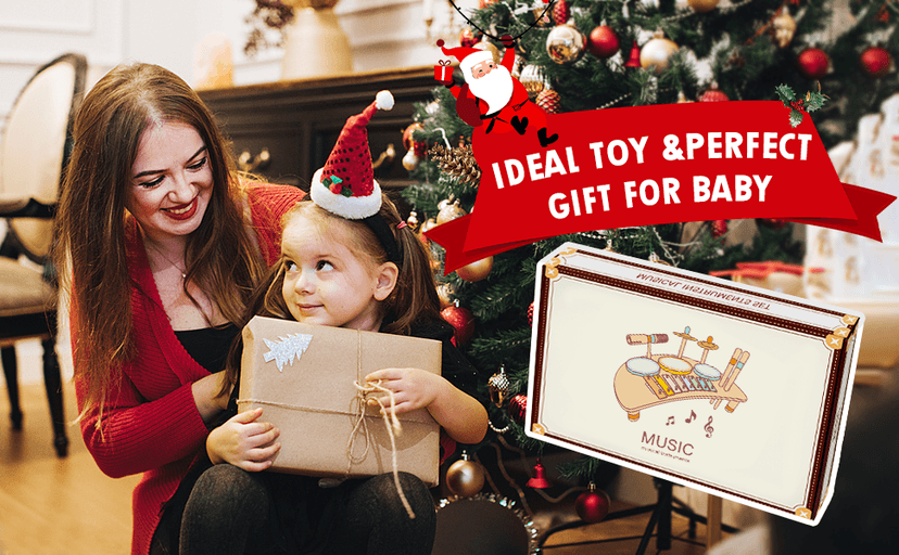 Toddlers Drum Set Toys for Toddlers 1-3,Baby Drum with Xylophone,Musical Instruments Toy, Kids Wooden Montessori Toys Birthday Gift for Boys Girls