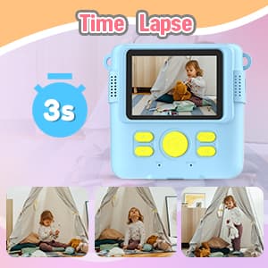 Kids Camera Instant Print, Christmas Birthday Gifts for Kids Age 3-12, Selfie Digital Camera with 1080P Videos,Toddler Portable Travel Cameras Toy for 4 5 6 7 8 9 Year Old Boys Girls-Blue