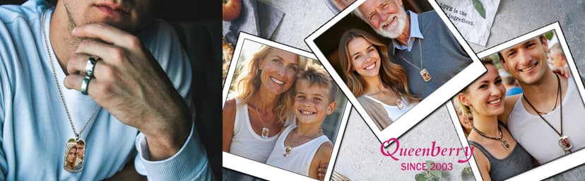 Queenberry Custom Keychain with Picture Personalized Photo Keychain Gift Valentines Day for Men Boyfriend