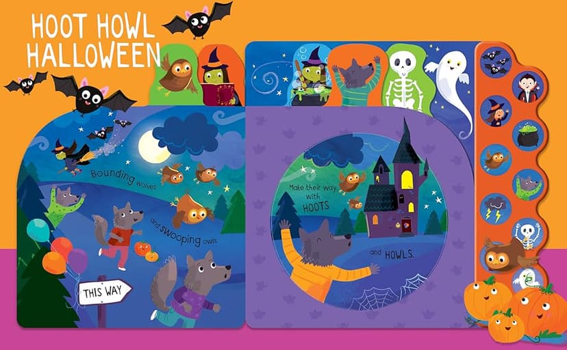 Hoot Howl Halloween 10-Button Sound Book for Little Trick-Or-Treaters (Interactive Children's Sound Book with 10 Spooky Sounds)