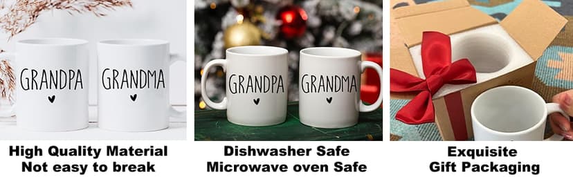 Promoted to Grandpa Grandma Mugs Set Gift for New Grandparents 2026, Baby Reveal Pregnancy Announcement Gifts for Grandparents, 2026 First Time Grandparents Gift for Couples, Grandparents to Be