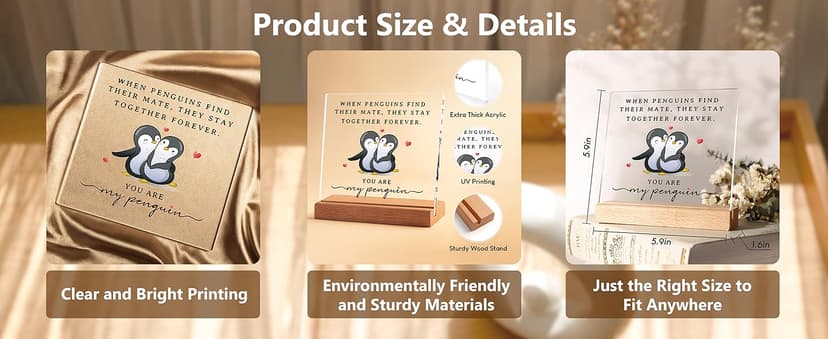 SteadStyle Gifts for Him Her Boyfriend Girlfriend - Wedding Anniversary Acrylic Plaque Gifts for Men Women, Birthday Gift for Wife Husband Couple, Wedding Gift, Valentines Day, Christmas, Mothers Day