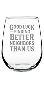Good Luck Finding Better Friends Than Us - Stemless Wine Glass - Funny Farewell Gift For Best Friend Moving Away - Large 17 Oz Glasses