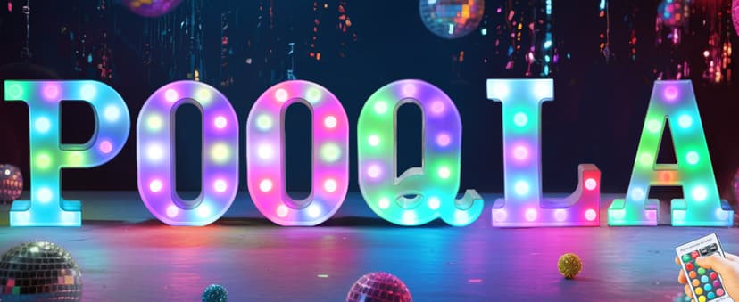 Pooqla Colorful LED Marquee Letter Lights with Remote – Party Bar Letters with Lights Decorations for The Home - Multicolor M