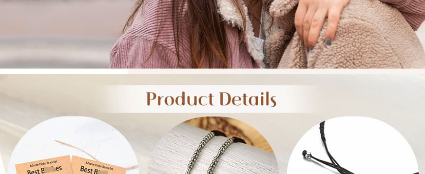 Shonyin Valentines Day Gift for Best Bitches Morse Code Bracelet Best Friend Gift for Women Funny Friendship Gift 2/3 PCS Christmas Friendsgiving Day Gift