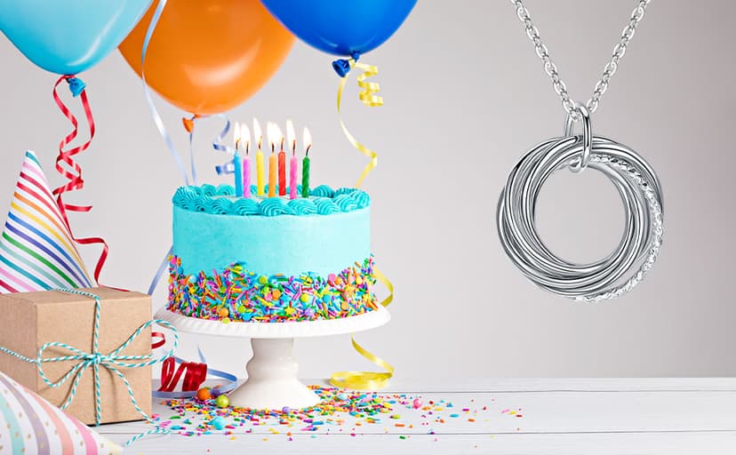 Birthday Gifts for Women, Sterling Silver Chain Circles Necklace 30th 40th 50th 60th 70th 80th 90th Birthday Necklace for Her Woman 30 40 50 60 70 80 90 Years Old Birthday Gifts for Women