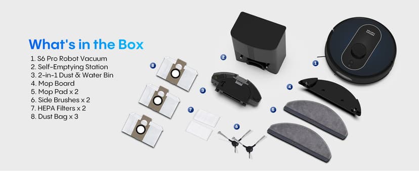 Robot Vacuum and Mop with Self-Empty Base: 5000Pa Suction, LiDAR Navigation, Smart Obstacle Avoidance, Home Mapping, No-Go Zone, 60-Day Hands-Free, Idear for Homes with Pets, Carpet & Hard Floors