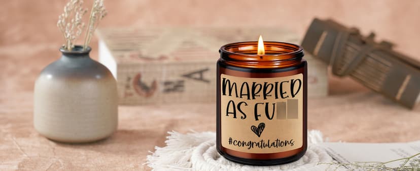 GSPY Scented Candles - Newly Wed Gifts for The Couple, Funny Wedding Gifts for Newlyweds, Married Couple - Wedding Congratulations Presents, Honeymoon, Married Present for Bride, Groom
