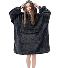 Krifey Wearable Blanket Hoodie, Oversized Sherpa Hooded as Birthday Gifts Christmas Gifts for Mom Women Girlfriend Men, Cozy Sweatshirt with Giant Pocket