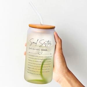 Friendship Gifts for Women Friends, Gifts for Friends Female, Gifts for Best Friend - Gifts for Sister - Sister Birthday Gifts - Galentines Day, Valentines Gifts for Friends - 16 Oz Can Glass