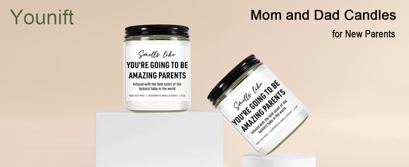 Cute Candle, New Parents Gifts for Couples, New Mom & Dad - Funny Christmas, Pregnancy, Gender Reveal Gifts for Parents to Be, Expecting Mom, 1st Time Mommy to Be, New Dad - 9 oz