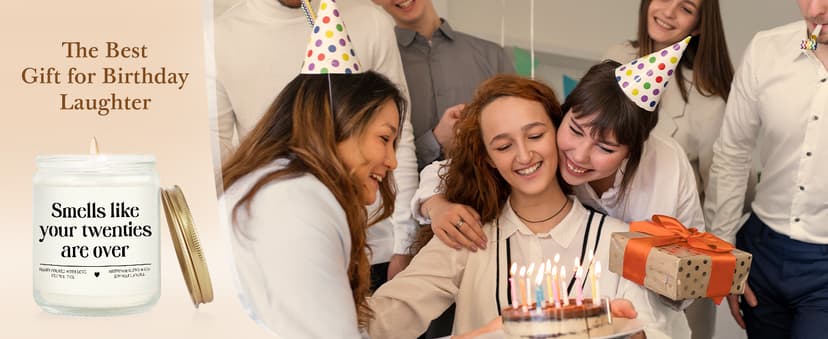 Niyewsor 30th Birthday Gifts for Women Men, Thirty Birthday Candle, 1995 30th Birthday Decorations for Her Him, 30 Year Old Bday Gifts for Friend, Sister, Wife, Husband, Handmade, 7oz