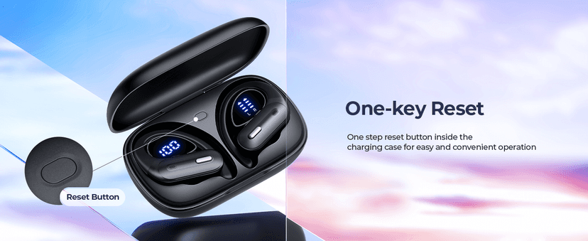Active Noise Cancelling Wireless Earbuds Bluetooth Headphones 90 Hrs Playtime Ear Buds with Power Display Over-Ear Earphones with Earhooks IPX7 Waterproof Stereo Transparency Headset for Sports/Gym