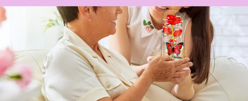 Christmas Rose Gifts for Women, Womens Gifts for Christmas Mom Sister Grandma Wife Her,Galaxy Crystal Light Up Rose Flower in A Glass Dome,Birthday Gifts for Women Butterfly Valentines Presents Purple