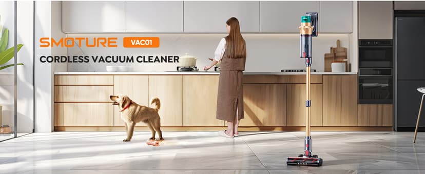 Cordless Vacuum Cleaner, 600W 50KPA 65 Mins Runtime Self-Standing Vacuum Cleaners for Home, Stick Vacuum with Charging Dock Station Removable Battery, Handheld Vacuum for Pet Hair/Carpet/Floor