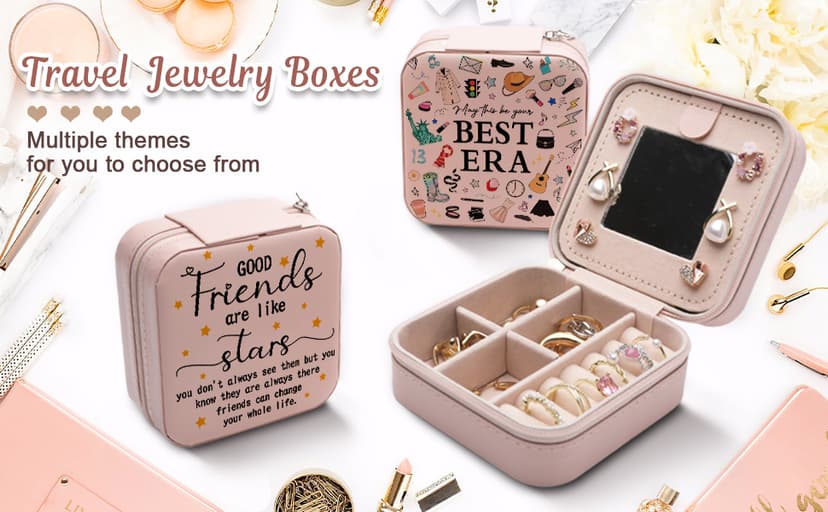 Friendship Gifts for Women Jewelry Box, Best Friend Bestie Gifts, Birthday Gifts for Women Friendship, Good Friends Are Like Stars Jewelry Case, Cool Gifts for Female Friend Jewelry Organizer Holder