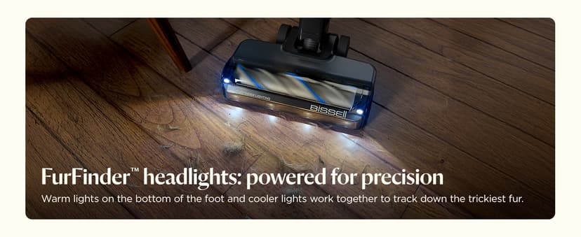 Bissell PowerClean FurGuard 280W Self-Standing Cordless Vacuum w/Self-Cleaning Brush Roll, Strong Suction, Removeable Battery, Wall Mount, Upholstery Tool & Bright Headlights