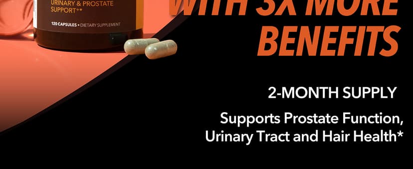 HAVASU NUTRITION Saw Palmetto Supplement with Stinging Nettle and Pumpkin Seed Extract - Advanced 3X Formula - DHT Blocker Urinary Health and Prostate Support for Mens Health - Vegan, Non-GMO Capsules - 2 Month Supply