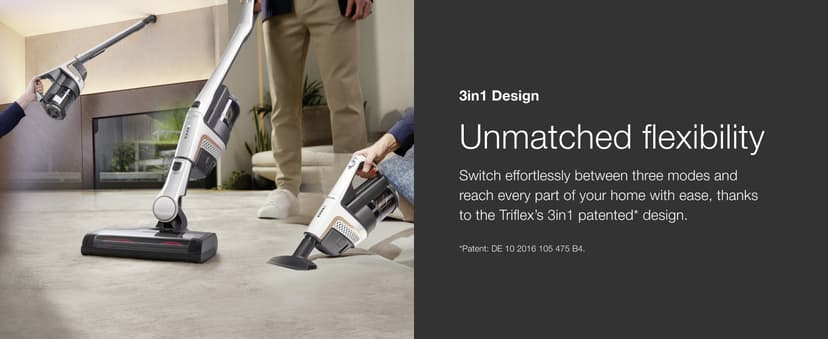 Miele Triflex HX1 3-in-1 Cordless Stick Vacuum Cleaner with XXL Multi Floor Electrobrush, Lotus White – 11423870