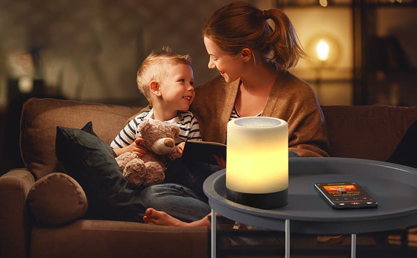 Elecstars Touch Bedside Lamp - with Bluetooth Speaker, Dimmable Color Night Light, Outdoor Table Lamp with Smart Touch Control, Best Gift for Men Women Teens Kids Children Sleeping Aid
