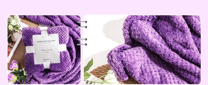 Birthday Gifts for Women, Self Care Gifts Get Well Soon Gifts,Lavender Spa Flannel Blanket Gift Set, Gift For Female Friend, Mom, Wife, Girlfriend, Sister, Teacher's Day Gift Her Birthday Gift