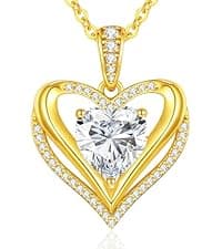 CDE Forever Love Heart Necklaces for Women, Wedding Anniversary, Birthday Mothers Day Gifts for Mom, Mother, Wife, Girlfriend, S925 Silver Jewelry with Birthstone Pendant