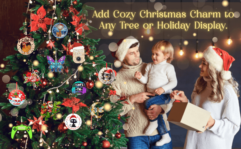 Fly Fishing Ornaments for Christmas Tree - Fishing Christmas Ornament for Men, Dad, or Husband, Fisherman Christmas Ornament Gift, Gifts for Fisherman, Men, Dad, Husband, Hanging Decoration for Tree