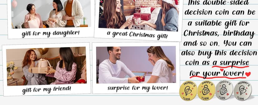 Lovely New Parent Decision Coin as New Parents Gifts for Couples, Double-Sided Coin as New Baby Gifts, Funny Gifts for New Mom Dad
