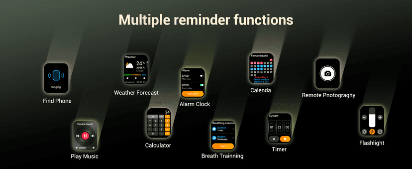 Military Smart Watch for Men (Answer/Make Calls), 2.01'' Smart Watch for Android and iPhone, Fitness Tracker with Flashlight/Compass/100 Days Battery/Heart Rate/Sleep/100+ Sport Modes(2 Straps)