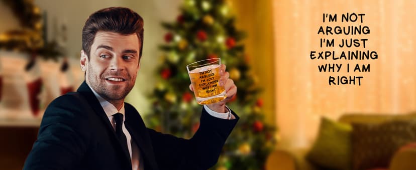 Ithmahco Funny Whiskey Glasses for Men, Bourbon Glasses Alcohol Gift for Man, Funny White Elephant Gifts Gifts for Men, Christmas Gag Gift Ideas for Him Husband Daddy Dad Coworker Boss